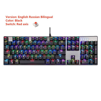 Original Motospeed CK104 RGB Gaming Mechanical Keyboard Russian English Red Blue Switch Backlit Keyboard Anti-Ghosting for Gamer
